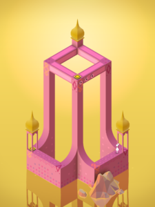 Monument valley screen shot pink tower on yellow ground
