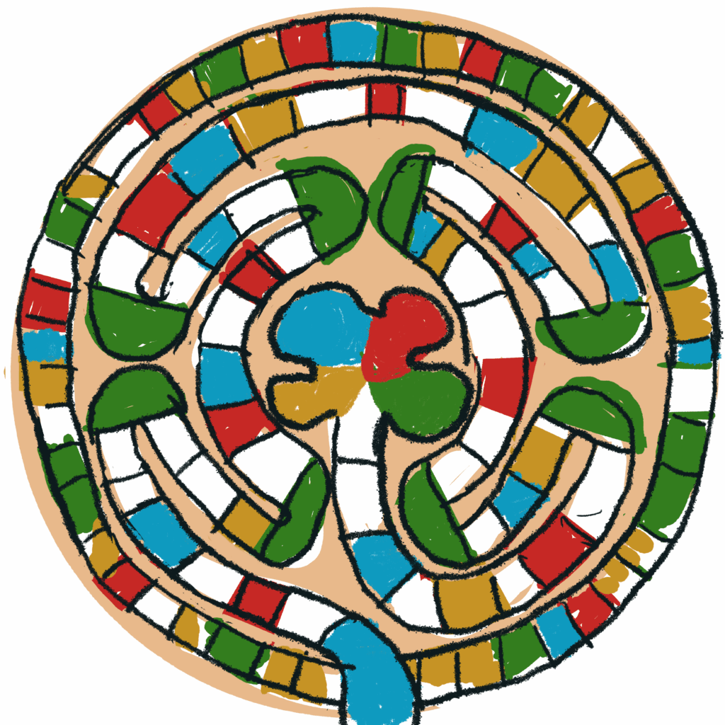 drawing of three circuit labyrinth